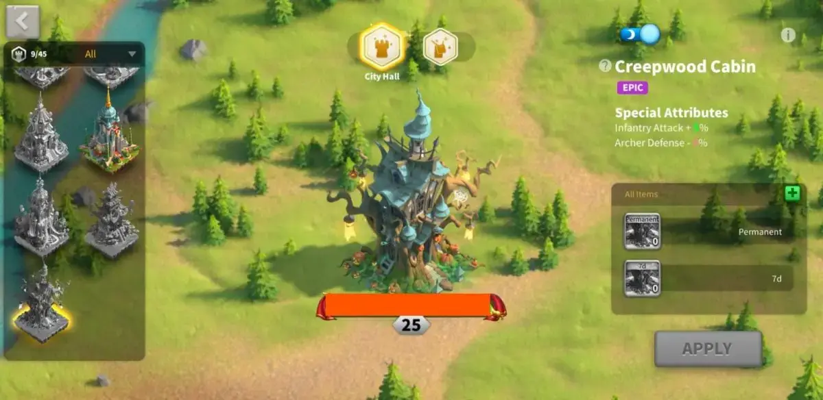 Rise of Kingdoms Creepwood Cabin epic city theme (Halloween 2020)